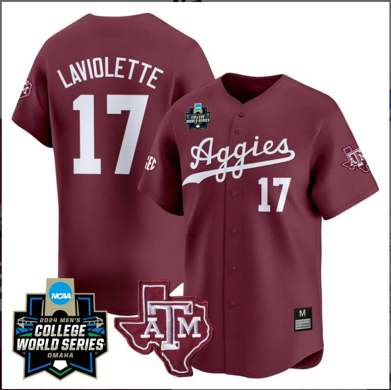 Men Texas A M Aggies 2024 College World Series Vapor Premier Limited NCAA jerseys